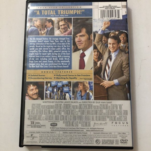 Milk (DVD, 2009, Widescreen) Emile Hirsch Sean Penn Harvey Milk Josh Brolin - Picture 4 of 6